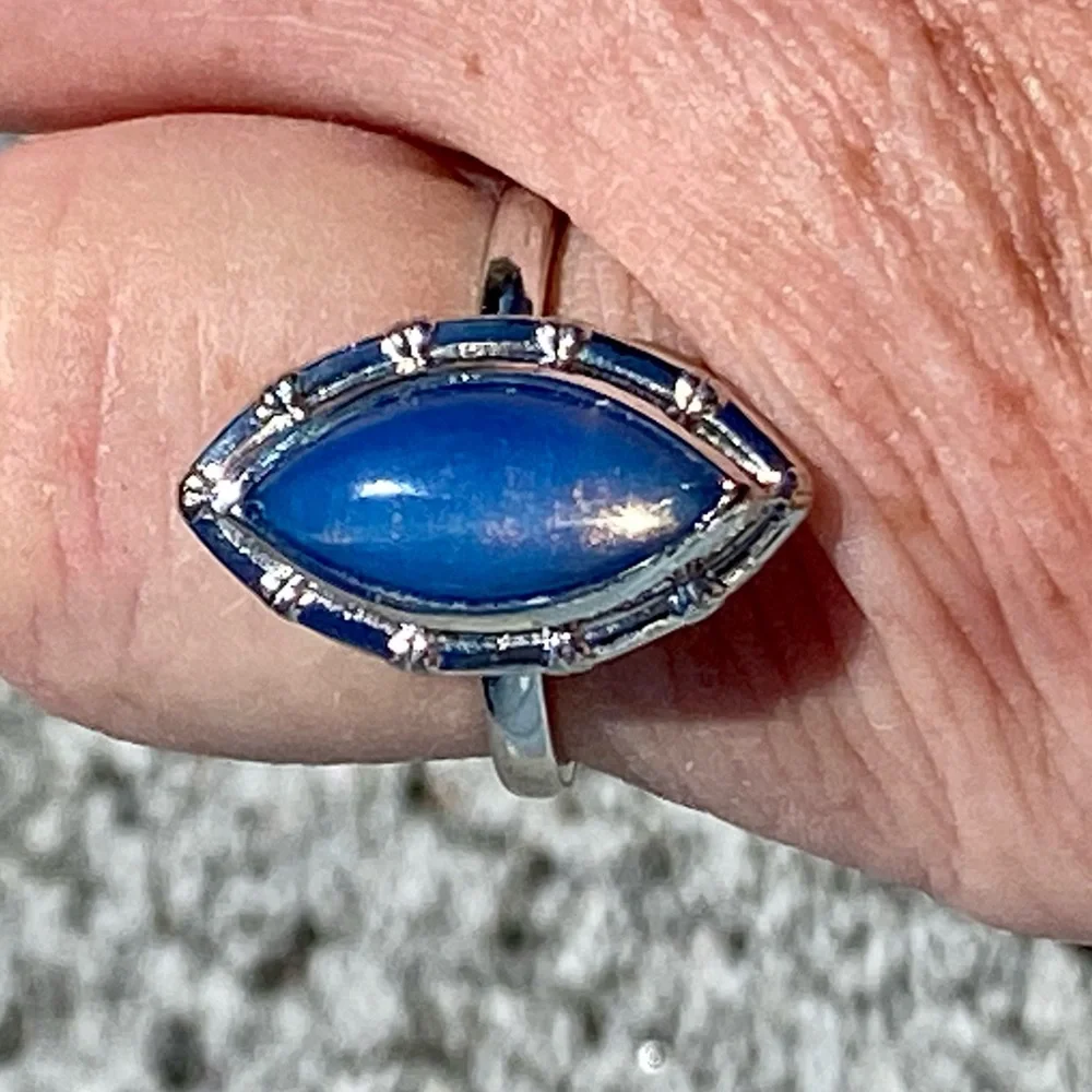 BEAUTIFUL CATS EYE SIMULATED RING - Picture 3 of 11